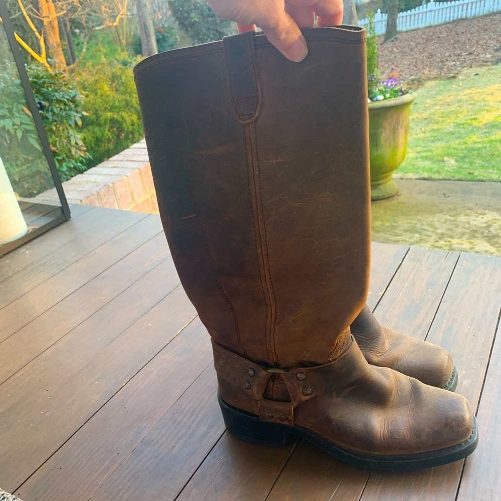 Dingo Tall Waxed Leather Women’s Harness Boots